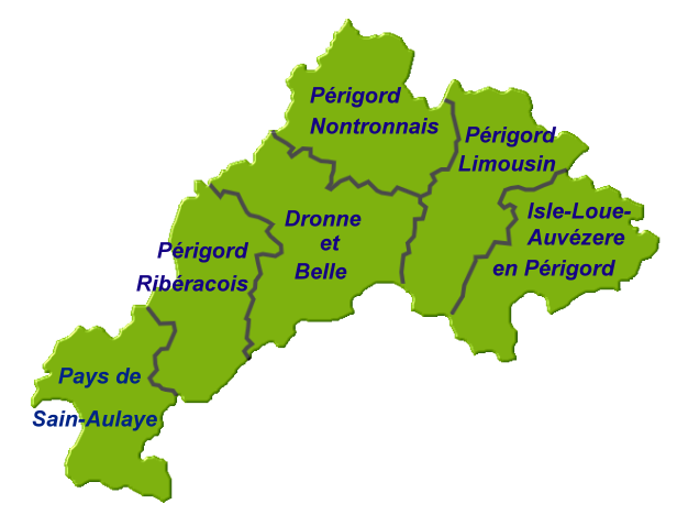 Carte des cantons du Périgord vert