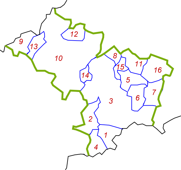 Carte des communes du canton Dronne et Belle