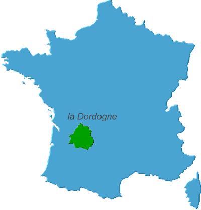 Carte de France avec le département de la Dordogne